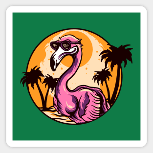 flamingo bird sunset Sticker